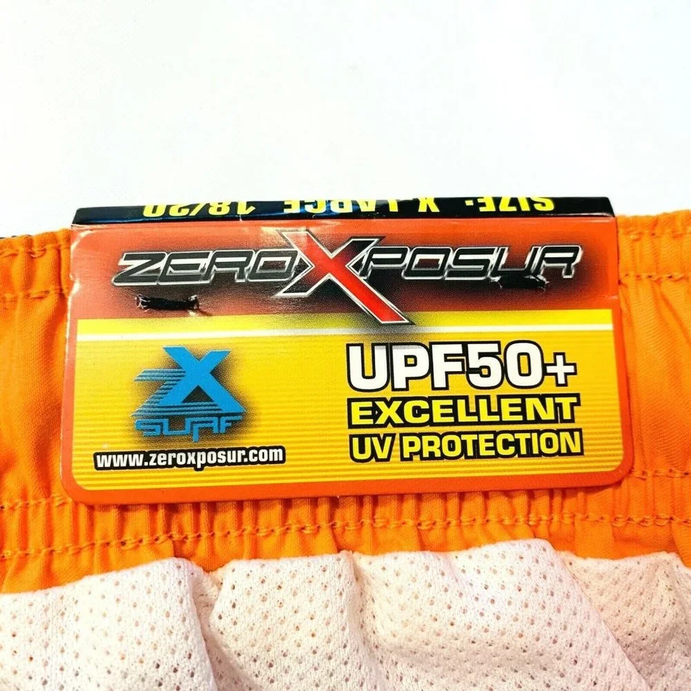 ZeroXposur UPF 50+ Swim‎ Trunks Surf Shorts Surfer Pockets Boys XL-18/20 NWT